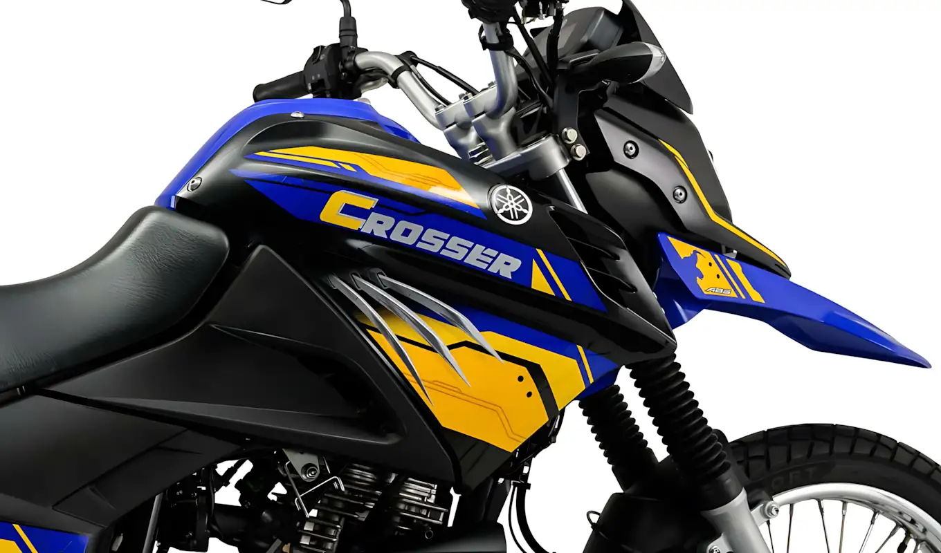 Yamaha Crosser Z ABS Wolverine 2026 em azul e amarelo